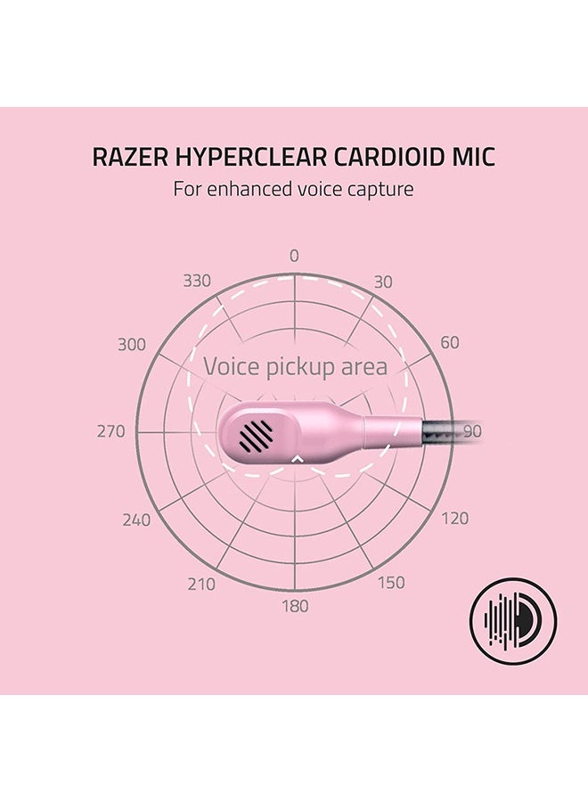 ريزر سماعة الألعاب BlackShark V2 X، تدعم الصوت المحيطي 7.1، مزودة بمحركات TriForce 50 مم، منفذ 3.5 مم، وسادة من إسفنج الذاكرة المسامي، متوافقة مع أجهزة الكمبيوتر الشخصية، PS4، نينتندو سويتش، لون وردي كوارتز | RZ04-03240800-R3M1 - Image 3